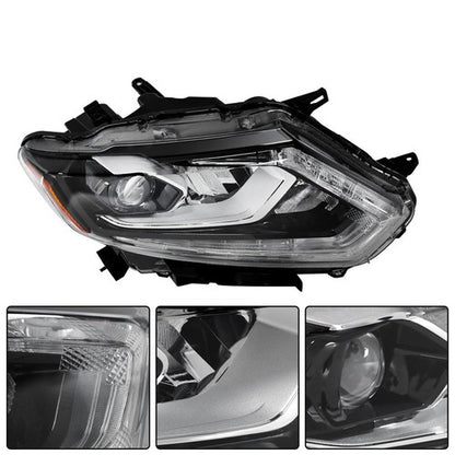 Solid Spare For Nissan Rogue 2014-2016 Headlights LED Type Clear Lens Passenger&Driver Side