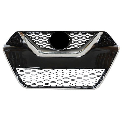 Solid Spare Fit For Nissan Maxima 2016 2017 Chrome & Black Front Bumper Grille Grill Kit