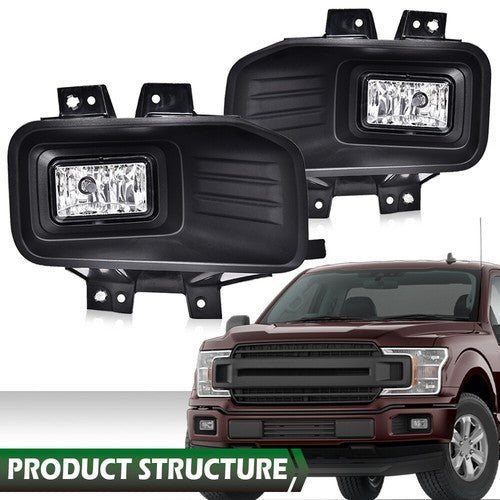 Solid Spare Fit For Ford F150 Pickup 18-20 Halogen Fog Lights Driving Lamps Left& Right Pair