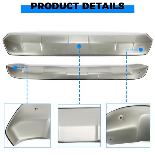 Solid Spare For Toyota RAV4 2019-23 Front+Rear Bumper Skid Plate Valance Lower Cover Silver