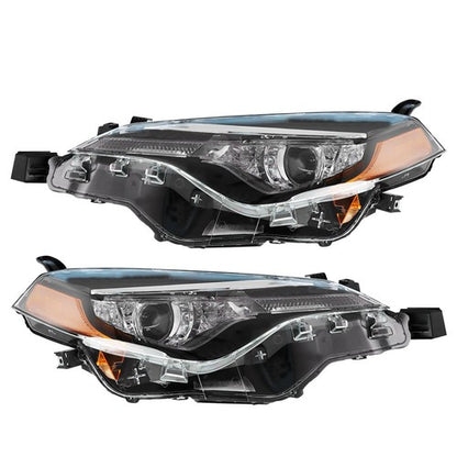 Solid Spare LH+RH Headlight For Toyota Corolla L LE 2017-2019 Headlamps Clear Chrome Lens