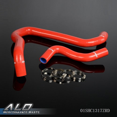 Solid Spare Fit For 92-96 Honda Prelude SI/S/VTEC H22A Silicone Radiator Hose+Clamps Kit Red