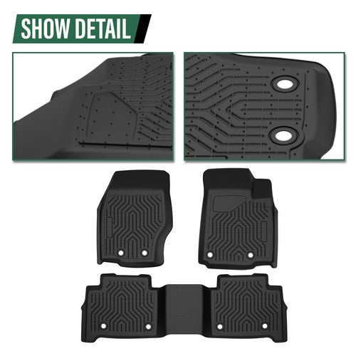 Solid Spare TPE Floor Mats Fit For 22-25 Jeep Grand Cherokee All Weather Protection Liners