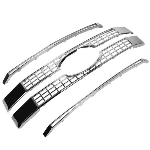 Solid Spare For 17-19 Ford F250 F350 F450 Super Duty Chrome Grille Full Overlay Cover Trim