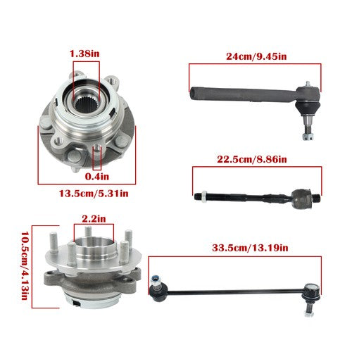 Solid Spare For Altima 2007-2013 K750095 Front Wheel Bearning Hub Sway Bar End Link Tie Rod
