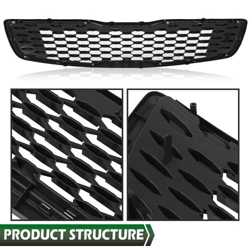 Solid Spare Fit For 2017-2018 Kia Forte5 Hatchback EX LX Front Bumper Upper Grille Grill