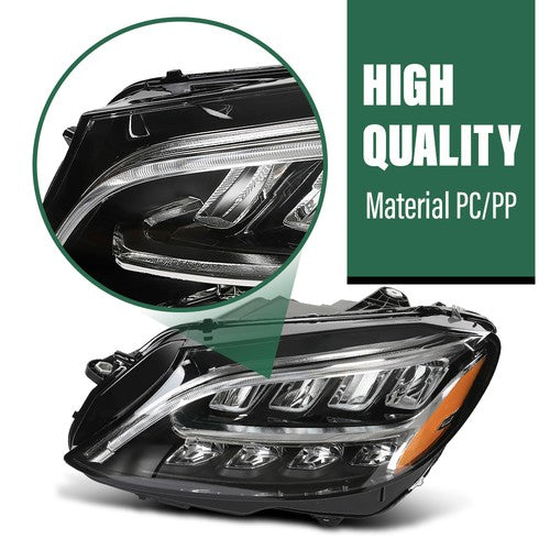 Solid Spare Full LED Headlight Left Driver Side Fit For 2019-2021 Mercedes Benz C300 W205