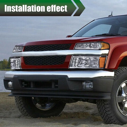 Solid Spare Headlights Assembly + Bumper Lights Fit For 2004-2012 GMC Canyon Chevy Colorado