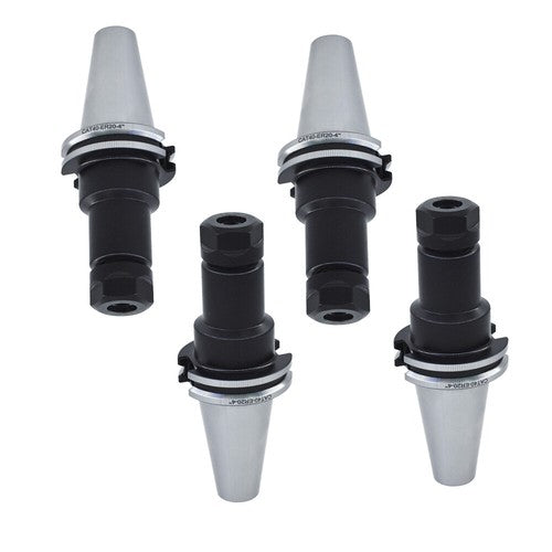 Solid Spare 4 Chucks Tool Holder Set CAT40-ER20 Collet Chucks W. 4" Long Gage Length