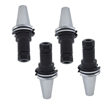 Solid Spare 4 Chucks Tool Holder Set CAT40-ER20 Collet Chucks W. 4" Long Gage Length