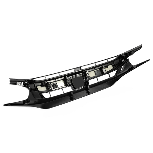 Fit 2019-21 Honda Civic Sedan Matte Mesh Front Bumper Glossy Black Grille Grill