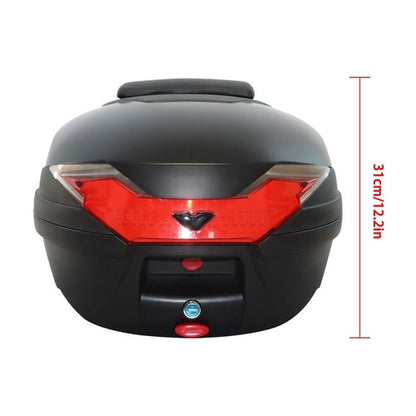 Solid Spare 32L Motorcycle Tour Tail Box Top Lock Scooter Trunk Luggage Storage Carrier Case