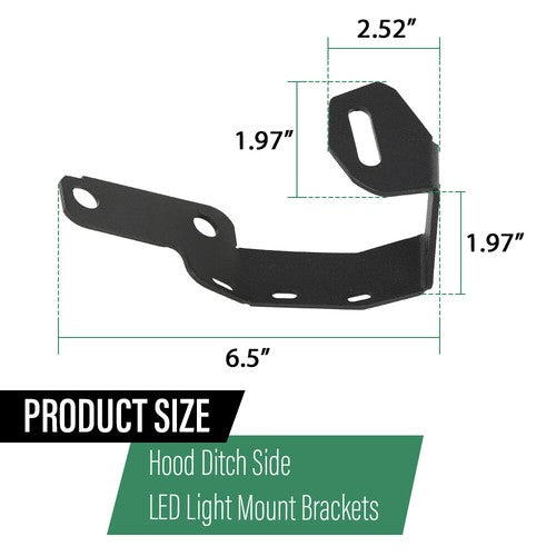 Solid Spare Fit For 07-21 Tundra/09-23 4Runner Hood Ditch Side LED Pod Lights Mount Brackets
