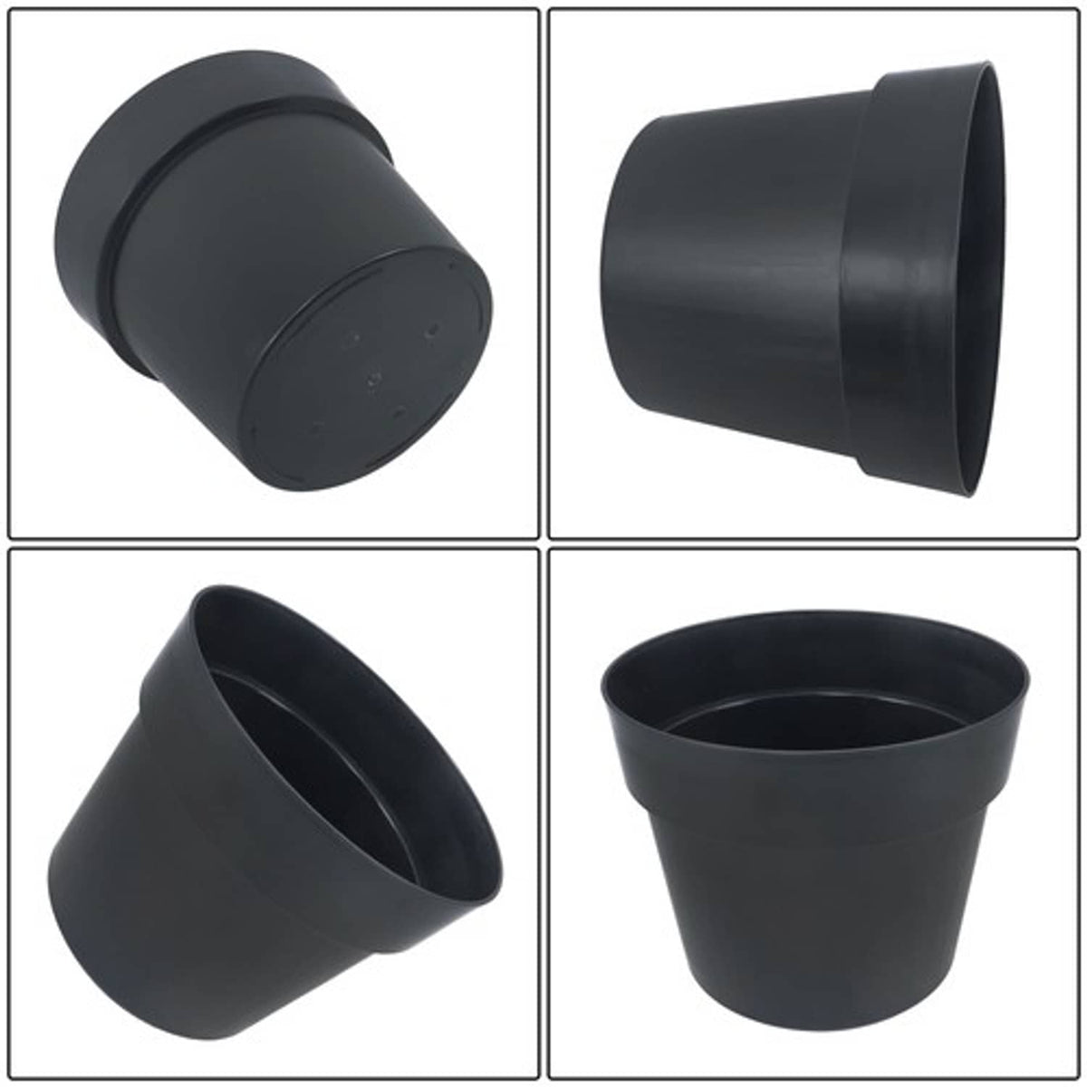 Solid Spare Heavy Duty 5 Gallon Planters Plastic Nursery Pots Flower Plant Pots 6 Pack