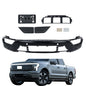 Solid Spare For Ford F150 2021 2022 2023 Front Chrome Steel Bumper and Plastic Grille Trim