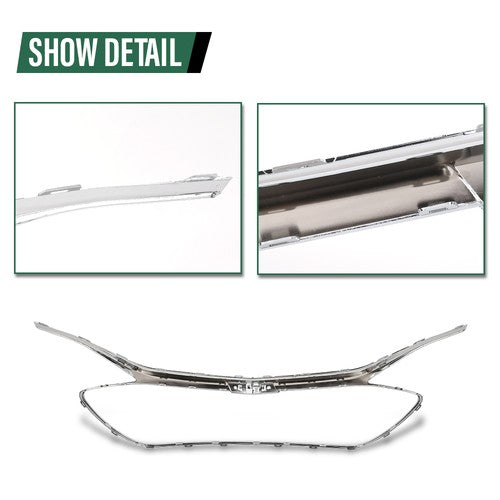Solid Spare Fit For 19-22 Chevrolet Malibu Chrome Front Grille Trim Middle Frame 84473374