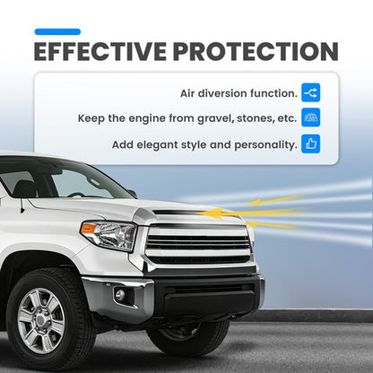 Solid Spare Chrome Front Upper Hood Bulge Molding Grille Trim For Toyota Tundra 2014-2021