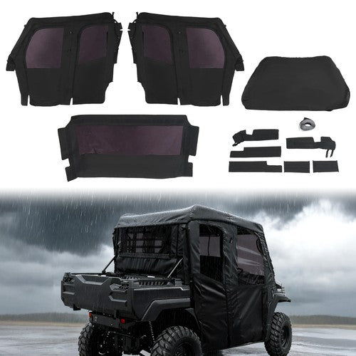 Solid Spare Soft Doors Cab Enclosure For Kawasaki Mule PRO FXT DXT 15-24 Roof & Rear Window