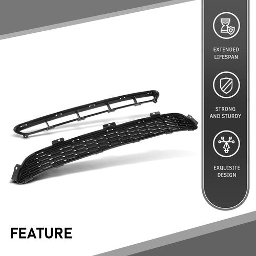 Solid Spare Fit For 2014-2015 Kia Sorento Front Center+Lower Bumper Grille Grill Black