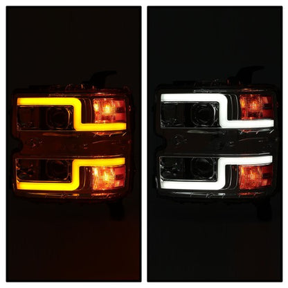 Solid Spare For 15-19 Chevy Silverado 2500HD 3500HD Sequential LED DRL Projector Headlights