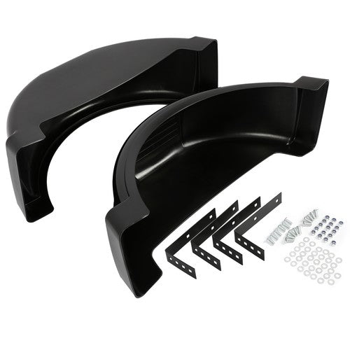 Solid Spare Set Of 2 Single Axle Trailer Fenders w/ Top Step For 13" Wheels Tires Skirt Boat