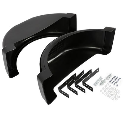 Solid Spare Set Of 2 Single Axle Trailer Fenders w/ Top Step For 13" Wheels Tires Skirt Boat
