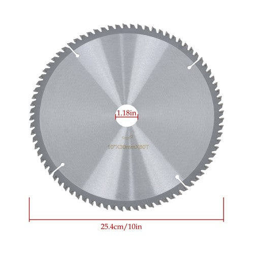 Solid Spare 10Inch 80 Tooth 30mm Arbor Carbide Saw Blade for Wood Aluminum with Nails New