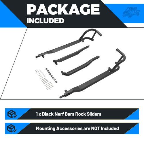 Solid Spare For Polaris Ranger Crew XP 1000 2019-25 24 UTV Rock Sliders Nerf Bars Side Steps