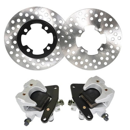 Solid Spare Front Brake Calipers & Brake Rotors For 2007-2014 Yamaha Grizzly 350 400 450 YFM
