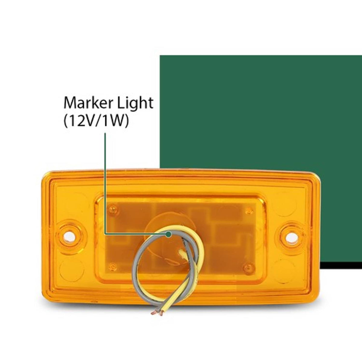 Solid Spare Rectangle Truck Roof Light with Gasket, 6 LED Waterproof Amber Cab Marker Lights