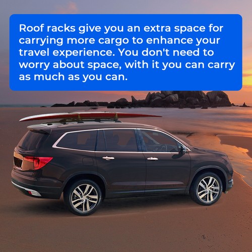 Solid Spare For 2016-2022 Honda Pilot Top Roof Rack Rail Cross Bars Aluminum Luggage Cargo