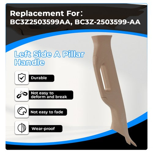 Solid Spare Driver A Pillar Handle Adobe Tan For 2011-2016 Ford F-250 F-350 F-450 Super Duty