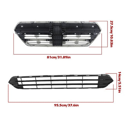Solid Spare Fit For Subaru Outback 2015-2017 Plastic Front Upper & Lower Grilles 2 Pcs New