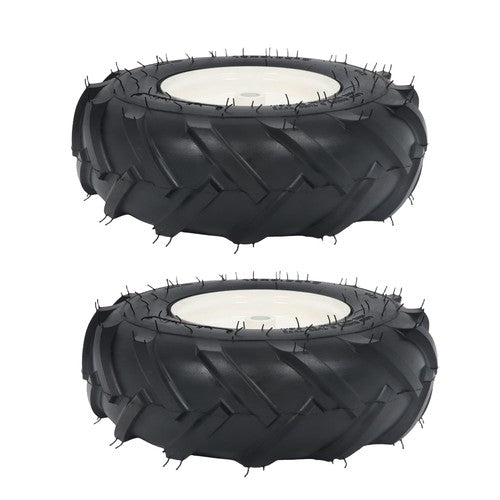 Solid Spare Lawn Mower Tire and Wheels 1 Pair 13"×5.00-6 Flat Free W/3/4'inch Axle Diameter