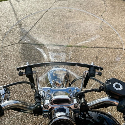 Solid Spare 19"x17" Motorcycle Clear Front Windshield For Harley Honda Magna Shadow Spirit