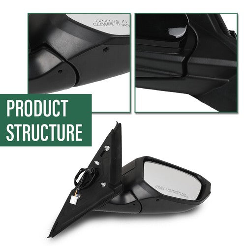 Solid Spare Fit For 16-21 Honda Civic LX DX 3 Pin Manual Fold Power Mirror Passenger Side