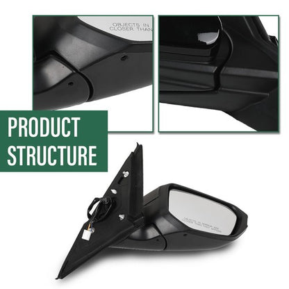 Solid Spare Fit For 16-21 Honda Civic LX DX 3 Pin Manual Fold Power Mirror Passenger Side