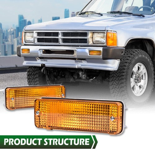 Solid Spare Fit For 84-88 Toyota Pickup Turn Signal Light Plastic Lens Left & Right Set of 2