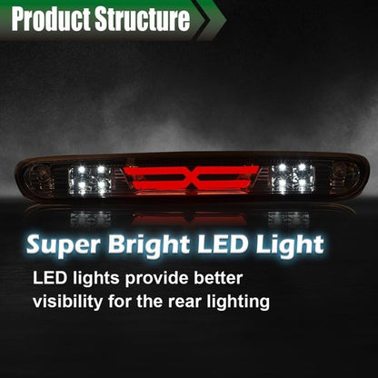 Solid Spare Fit For 07-2014 Chevy Silverado GMC Sierra Clear LED 3rd Brake Light Cargo Lamp