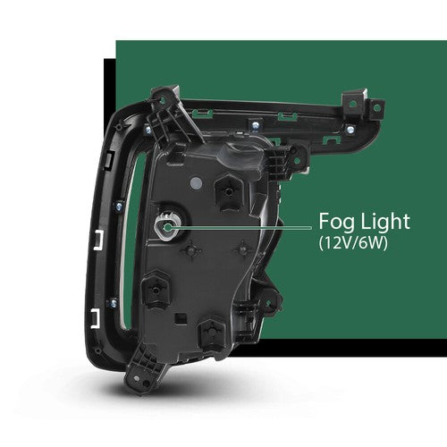 Solid Spare LED Fog Lights Driving Lamps w/ Bezel Fit For 2017-2019 Hyundai Santa Fe 7 Seats