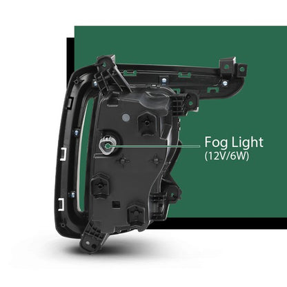 Solid Spare LED Fog Lights Driving Lamps w/ Bezel Fit For 2017-2019 Hyundai Santa Fe 7 Seats