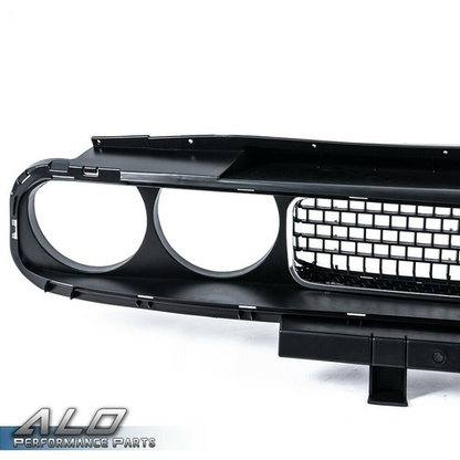 Solid Spare Fit For 08-2014 Dodge Challenger Front Bumper Upper Grille Black w/ Chrome Trim