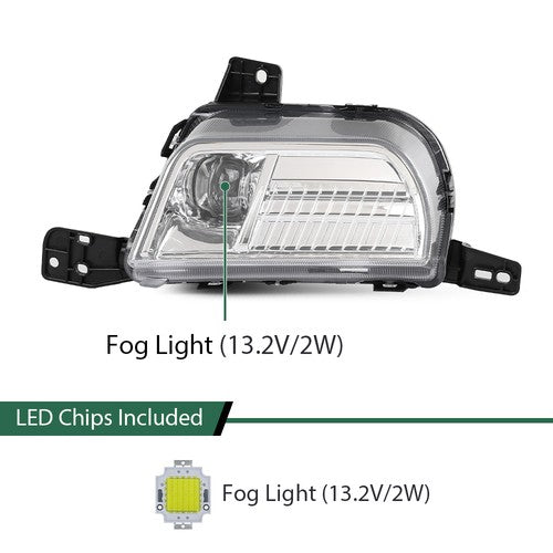 Solid Spare LED DRL Front Fog Light Driving Lamp Right Side Fit For 2019-2024 Ford Edge