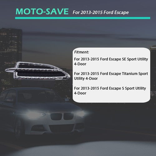 Solid Spare For Ford Escape 2013-2015 Front Left Side Fender Vent Moulding Chrome Trim