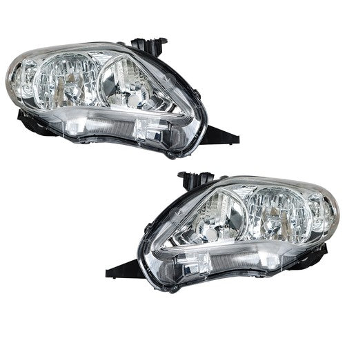 Solid Spare Halogen Headlights For Toyota Corolla 2011-2013 Headlamps Clear Left+Right Side
