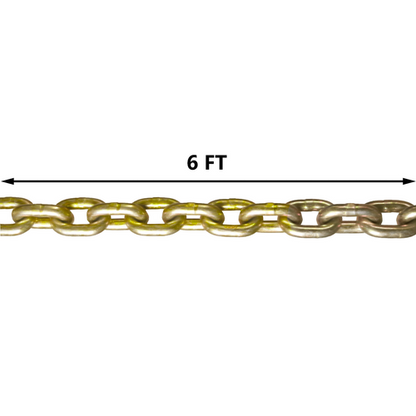 2PCS 5/16"x6' G80 Chain Lifting Sling 2 Legs 3T/6600lbs Capacity w/ Grab Hooks