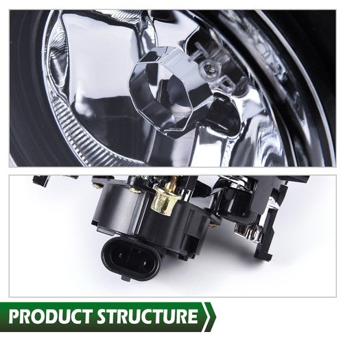 Solid Spare Bumper Fog Lights Lamps Clear W/Bulbs Fit For 03-2004 Ford Cobra/2002-2004 Focus