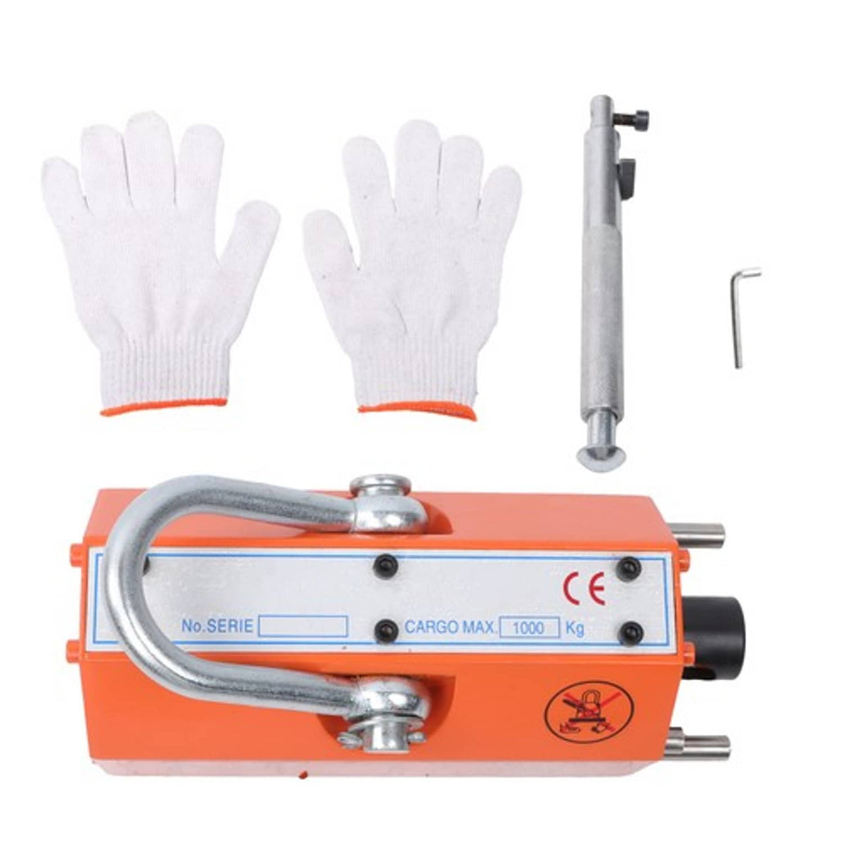 Solid Spare Neodymium Hoist 2200Lbs/1000kg Magnetic Lifter Lifting Magnet 2 Safety Factor