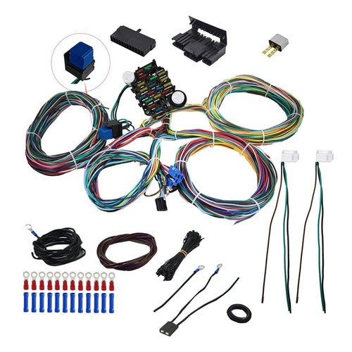 Solid Spare For Chevy Ford Hotrods 21 Circuit Wiring Harness Universal X-long Wires 12V