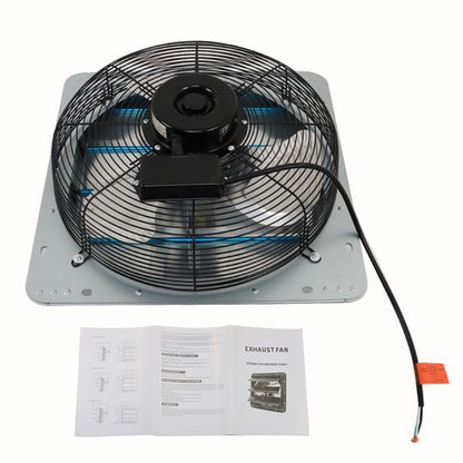 Solid Spare Shutter Exhaust Fan 16 Inch Wall Mounted Automatic Aluminum Attic Fan